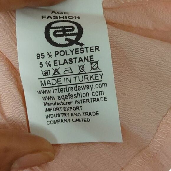 AQE Fashion Peach Long Sleeve Blouse Sz  EU XL/US L - Picture 9 of 9